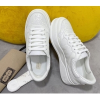 Low Price Gucci Chunky B GG Embossed Leather Sneaker 092511 White