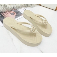 Good Product Gucci Platform Thong Slide Sandals 092524 All White