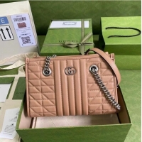 Good Product Gucci small leather shoulder bag 681483 Rose beige