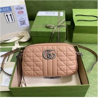 Top Quality Gucci GG Marmont small shoulder bag 447632 Rose beige