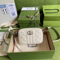 Top Grade Gucci GG Marmont mini shoulder bag 634936 white