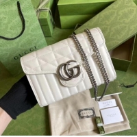 Top Quality Gucci GG Marmont matelasse mini bag 474575 White