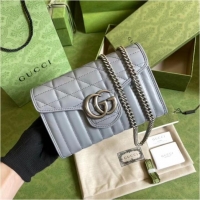 Discount Gucci GG Marmont matelasse mini bag 474575 gray