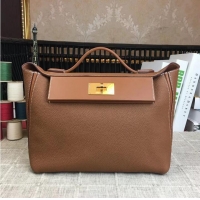 Unique Grade Hermes Kelly Original togo Leather Tote Bag H2424 Brown