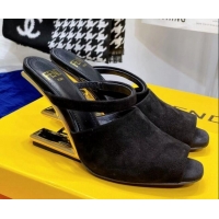 Low Price Fendi First Suede High-Heel Sandals 8cm 082013 Black