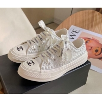 Cheap Price Chanel x Converse Canvas Pearl Allover Low-top Sneakers White/Black 092370