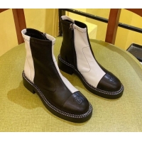 Purchase Chanel Calfskin Ankle Boots 2021 Black/White 21092301 