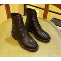 Good Quality Chanel Calfskin Ankle Boots Black 2021 21092303