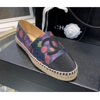 Discount Chanel Denim Print Espadrilles G29762 Charcoa Gray 092384