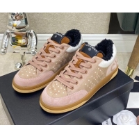 Top Quality Chanel Fabric & Suede Sneakers G38038 Pink