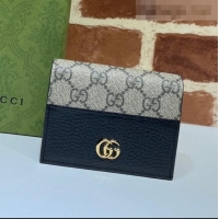 Inexpensive Gucci GG Marmont Card Case Wallet 658610 Black 2021