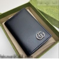 Most Popular Gucci Smooth Leather Wallet 547075 Black Silver 2021