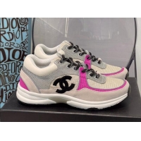 Charming Chanel Fabric & Suede Sneakers G38299 Gray/Beige