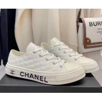 Hot Style Chanel x Converse Quilted Leather Sneakers 092721 White