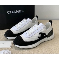 Duplicate Chanel Knitwear Sneakers G38332 White/Black