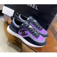 Luxurious Chanel Suede Sneakers Purple 111113