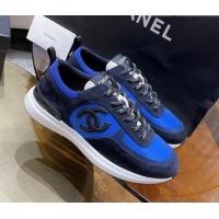 Good Looking Chanel Suede Sneakers 111113  Navy Blue