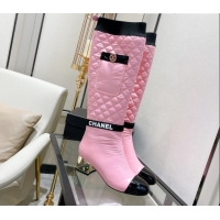 Perfect Chanel Mixed Fibers High Boots G38428 Pink