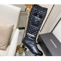 Discount Chanel Mixed Fibers High Boots G38428 Black