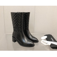 Low Price Chanel Leather Short Boots 4.5cm 111112 Black