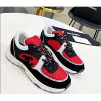 New Style Chanel Suede & Mesh Sneakers G38299 Red/Black