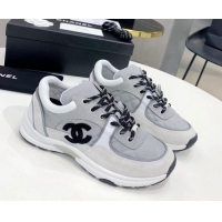 Top Quality Chanel Suede & Mesh Sneakers G38299 Light Gray