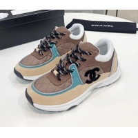 Super Quality Chanel Suede & Mesh Sneakers G38299 Brown