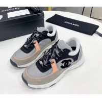 AAAAA Chanel Suede & Mesh Sneakers G38299 Gray/Orange