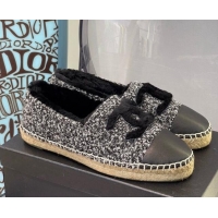 Sumptuous Chanel Tweed Wool Espadrilles 112229 Black/White