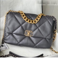 High Quality Chanel 19 Lambskin Large Flap Bag AS1161 Steel Gray 2021 TOP