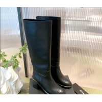 New Fashion Chanel Calfskin High Boots 7cm G38172 Black