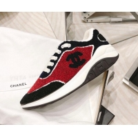 Best Price Chanel Shearling Sneakers 112269 Red