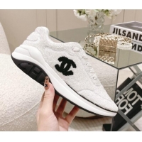 Top Grade Chanel Shearling Sneakers 112269 White