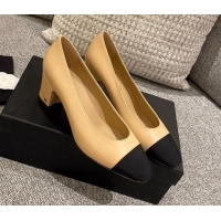 Best Product Chanel Leather Classic Pumps 112278 Beige