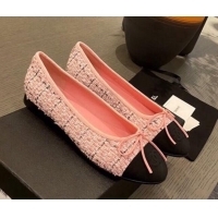 Most Popular Chanel Tweed & Grosgrain Ballerinas 112281 Pink/Black