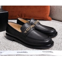 Well Crafted Chanel Shiny Calfskin Loafers G37430 Black