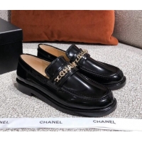 New Design Chanel Patent Calfskin Loafers G37430 Black