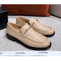 Top Quality Chanel Shiny Calfskin Loafers G37430 Beige