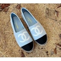 Top Design Chanel Fabric Espadrilles G29762 Light Blue