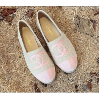 Most Popular Chanel Fabric Espadrilles G29762 Light Gray/Pink