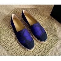 Super Quality Chanel Print Espadrilles Royal Blue 112303