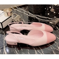 Good Quality Chanel Calfskin Slingbacks Ballerinas Flat G31319 Light Pink