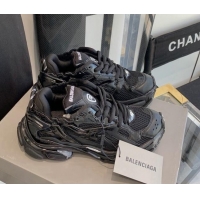 Best Product Balenciaga Runner Trainers in Mesh and Nylon 112003 Black