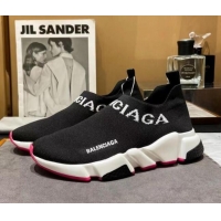 Good Quality Balenciaga Speed Knit Sock Boot Sneaker Black/Pink 05301