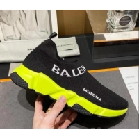 Unique Style Balenciaga Speed Knit Sock Boot Sneaker Black/Yellow 05308