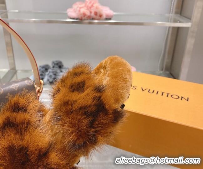 Best Design Louis Vuitton Bom Dia Mink Fur Flat Mules 111751 Brown