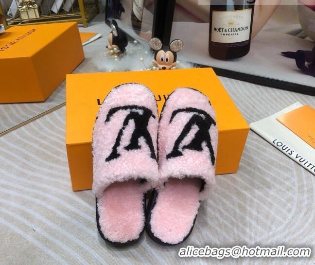 Affordable Price Louis Vuitton Shearling Flat Mules 111756 Pink