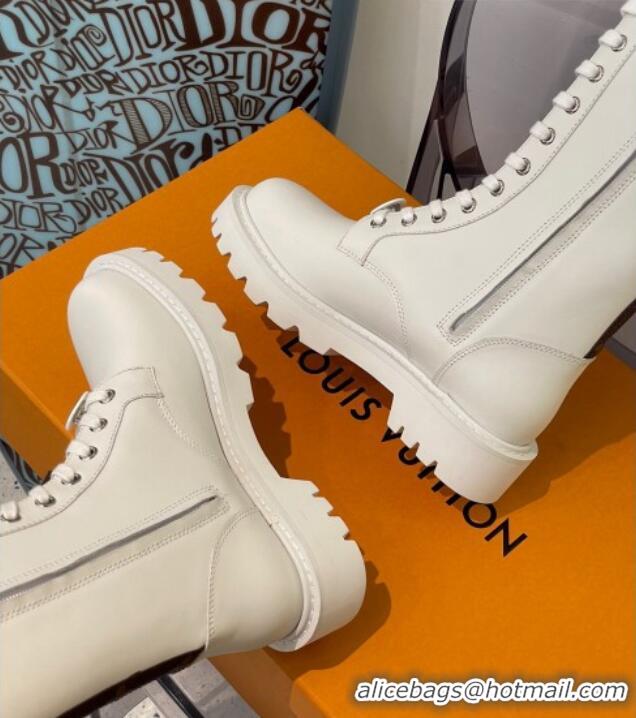 Shop Duplicate Louis Vuitton Territory Flat High Range Leather Boots 111769 White