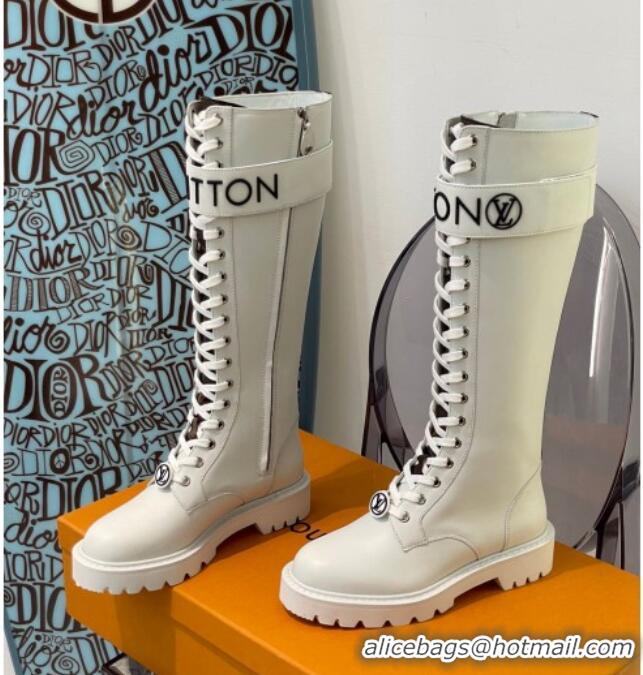 Shop Duplicate Louis Vuitton Territory Flat High Range Leather Boots 111769 White