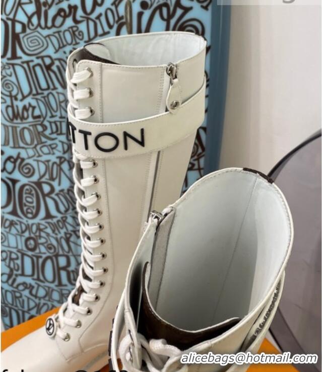 Shop Duplicate Louis Vuitton Territory Flat High Range Leather Boots 111769 White